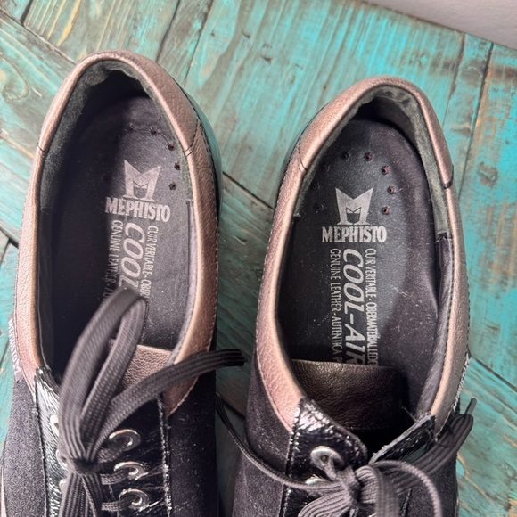 Mephisto Lison Black Suede Patent Leather Shoes Size 8.5 - Picture 12 of 12